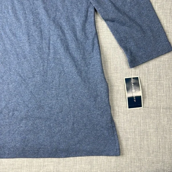 Heather Blue Splitneck Tunic Top Size Small - Picture 4 of 5